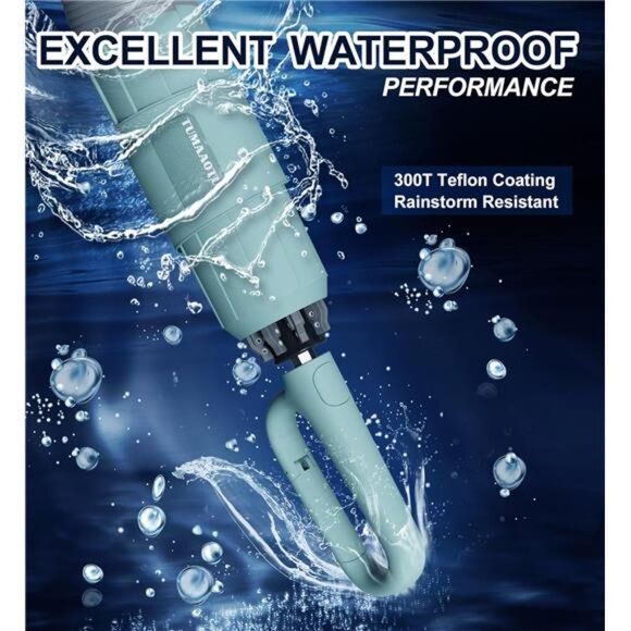 Windproof Reverse Folding Travel Umbrella Compact Automatic Car Rain Umbrella - Picture 4 of 7